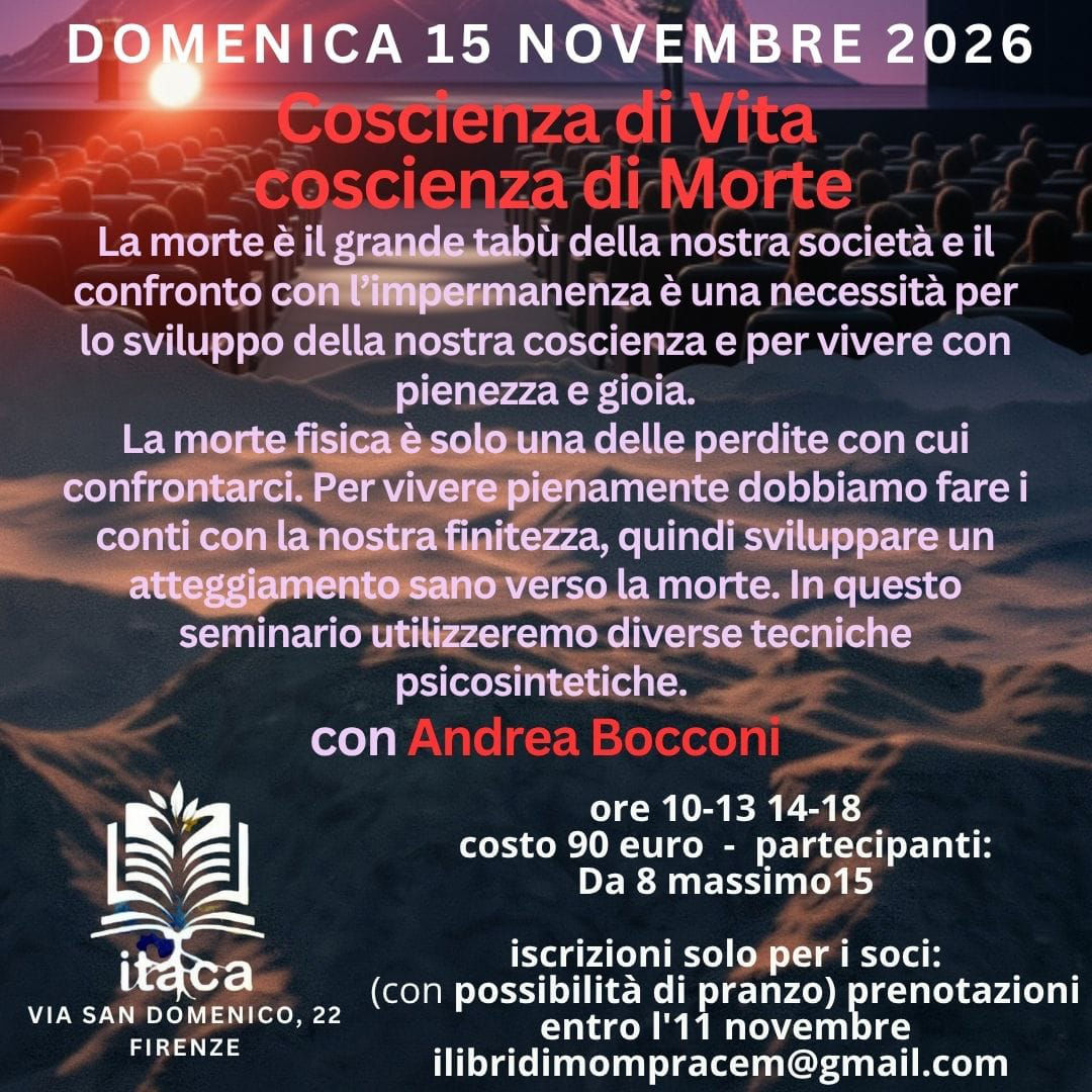 Coscienza di Vita, coscienza di Morte - Domenica 15 novembre 2026